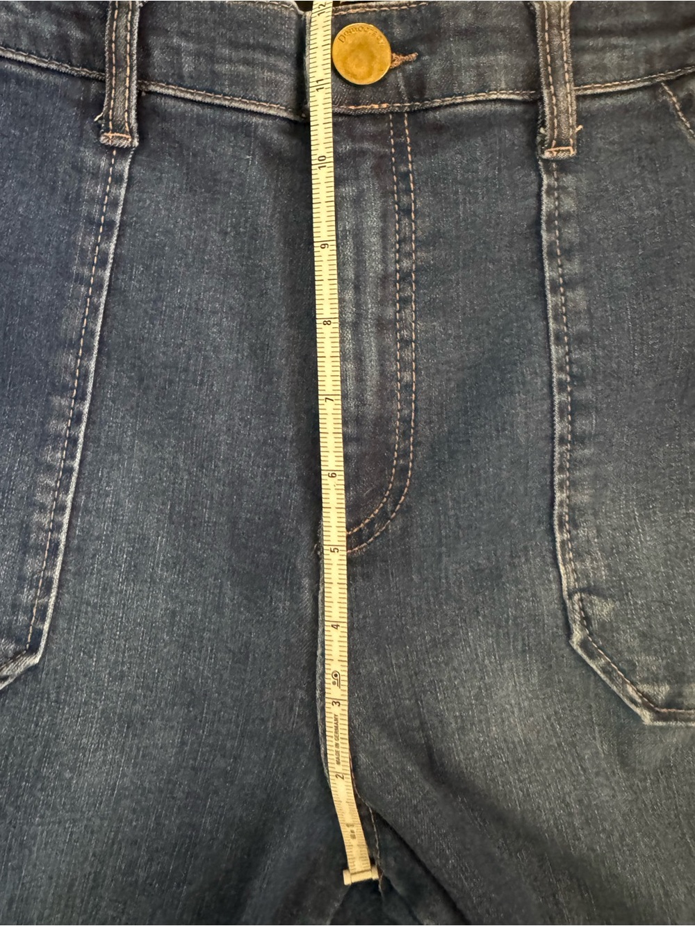 Democracy Dark Blue Flare Jeans with Front Patch Pockets - Picture 5 of 7
